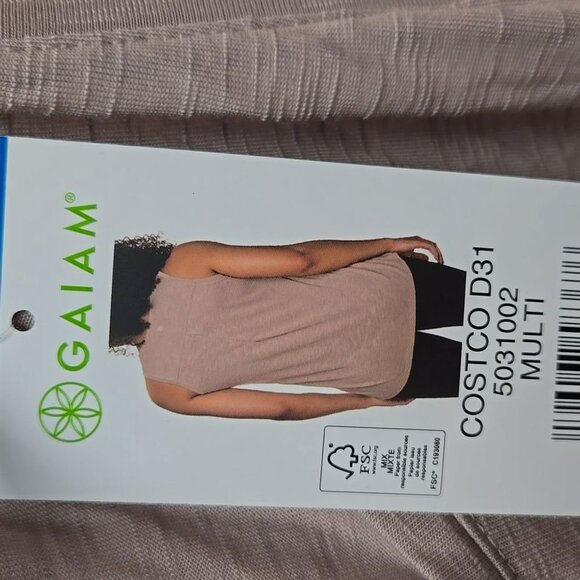 Gaiam Size L Beige Boho Floral Print Sleeveless Tank Top - Picture 9 of 9